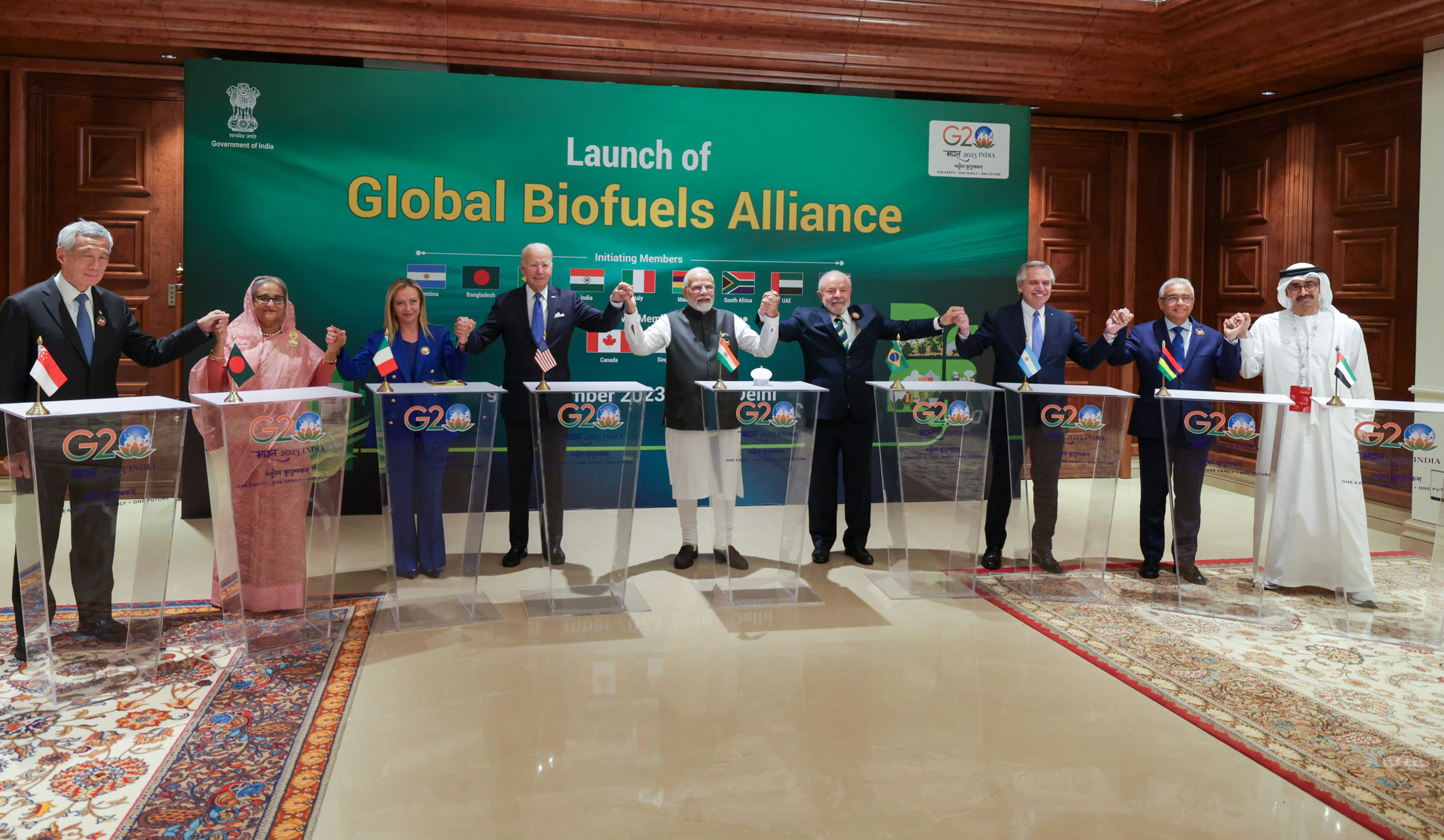 File photo of launch of Global Biofuel Alliance